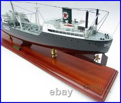 Texaco New York Oil Tanker 34 Handmade Wooden Oil Tanker Ship Model NEW