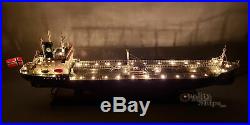 Texaco Stockholm with Lights Handmade Wooden Oil Tanker Ship Model
