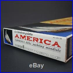 The America Art. MV26 Mamoli Wooden Model Ship Kit by 166 Scale NEW NOS