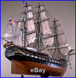 USS CONSTITUTION 52 large scaled wood model ship American historic sailing boat
