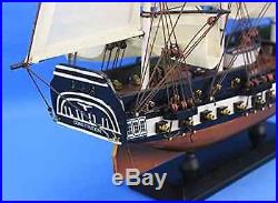 USS Constitution 24 Tall Wooden Model Warship Decorative Ship Pre-Assembled New