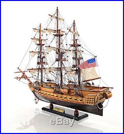 USS Constitution Old Ironsides Tall Ship 22.5 Wooden Model Sailboat Assembled