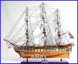 USS Constitution Tall Ship Assembled 38 Copper Bottom Built Wooden Model Boat