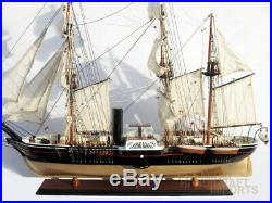 USS Powhatan side wheel steamer Tall Ship Assembled 36 Built Wooden Model Ship