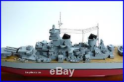 USS Wisconsin BB-64 Iowa-class Battleship Cruiser Wooden Ship Model Scale 1250