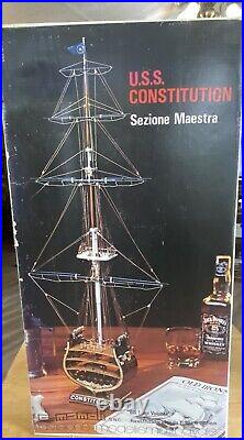 U. S. S. Constitution Cross-Section Model Ship Kit 193 Italy OPEN BOX W Extras