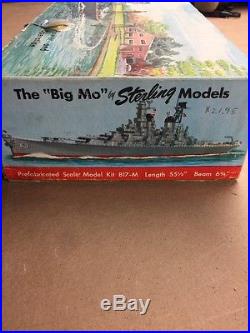 U. S. S. Missouri By Sterling Models 1968 Unassembled Complete With Ship Fittings