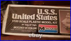 U. S. S. United States Ship Monogram Model 1/120 #3704 Sealed VTG 1980