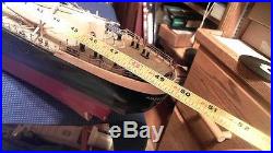 Vintage American Scout Ship Model 48 Long, Needs Repaired, Hit By A Bad Storm