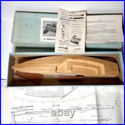 VTG R. Nicoletti Ship Crafters Half Hull Model Kit With Box & Instructions READ