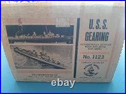 Vintage 1952 1/16 Marine Models USS Gearing WWII 24 Wood Ship Model Kit