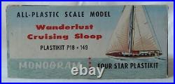 Vintage 1956 Monogram Wanderlust Cruising Sloop Ship Model Kit P18 149