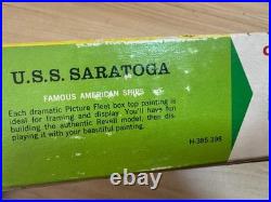 Vintage 1960 Revell USS SARATOGA US Navy Aircraft Carrier Model Ship Kit H385