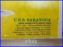 Vintage 1960 Revell USS SARATOGA US Navy Aircraft Carrier Model Ship Kit H385