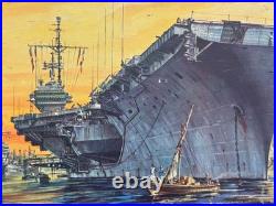 Vintage 1960 Revell USS SARATOGA US Navy Aircraft Carrier Model Ship Kit H385