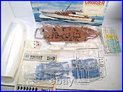 Vintage 1967 Aurora Wheeler Cruiser 65ft Sports Fisherman 16 Kit# 444-650