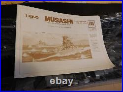 Vintage 1970s Otaki 1/250 Scale Musashi Battle Ship Model Kit 40