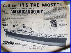 Vintage 50 Sterling Models, American Scout, C2 Type Cargo Ship, Balsa Model Kit