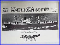 Vintage 50 Sterling Models, American Scout, C2 Type Cargo Ship, Balsa Model Kit