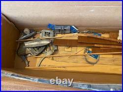 Vintage Constitution Unbuilt Model Ship Kit Solid Wood Hull in box