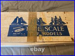 Vintage Constitution Unbuilt Model Ship Kit Solid Wood Hull in box
