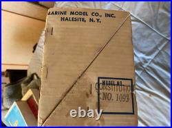 Vintage Constitution Unbuilt Model Ship Kit Solid Wood Hull in box