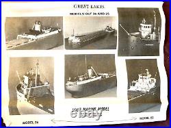 Vintage Great Lakes Freighter Ship Model. 70 in. Long! Very Rare Item