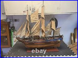 Vintage Large 39 inch Long HMS Bounty Wooden Ship Model