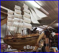 Vintage Large Hand Made 60 Wood Model Sail Boat Ship LOCAL PICK UP ONLY