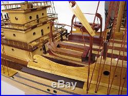 Vintage Large Hand Made 60 Wood Model Sail Boat Ship LOCAL PICK UP ONLY