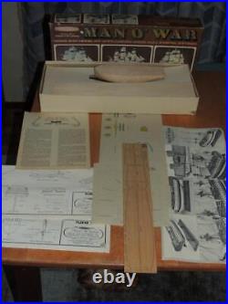 Vintage Man O' War French Ship Wood Model Kit #185 Unbuilt in open box READ