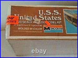 Vintage Monogram Model Kit Factory Sealed U. S. S. USS United States Ship 1/120