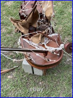 Vintage Santa Maria Large Wooden Ship Model For Restoration