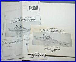 Vintage Sterling Models U. S. S. MISSOURI withB 17-F Ship Fittings Set 55 1/2