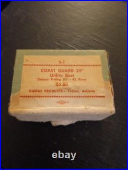 Vintage Unbuilt Dumas Model Boat Kit 29 US Coast Guard Utility Boat S-1
