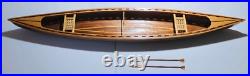 Vintage Wooden Model Canoe 47 Row Boat With 2 Paddles