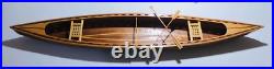 Vintage Wooden Model Canoe 47 Row Boat With 2 Paddles