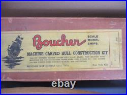 Vtg 1940's Boucher Brand Wooden Scale Model Ship Boat Kit Atlantic & Star Racer Vtg 1940's Boucher Brand Wooden Scale Model Ship Boat Kit Atlantic & Star Racer
