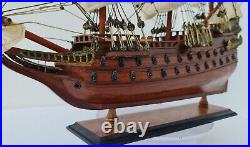 Wasa Battleship Wooden Boat Handmade Model Wood Warship Decor 22.8L