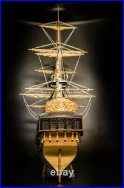 Wooden Sailing Ship DIY Boat Model Craft Kit Black Perl Assembly Model Gift Toy