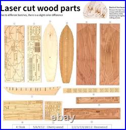 Wooden Ship Model Building Kit for Adults 1/96 Scale Harvey 1847 with Metal