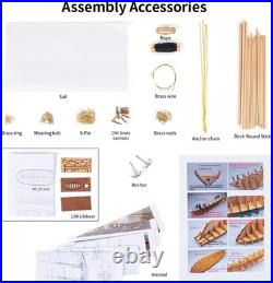 Wooden Ship Model Building Kit for Adults 1/96 Scale Harvey 1847 with Metal