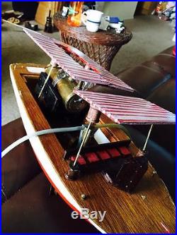 Wooden model live steam boat launch tug ship mamod not wilesco saito weeden