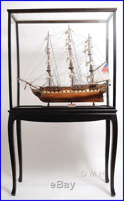 XL Wood Tall Ship Model Boat Display Case Cabinet Stand with Legs New