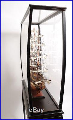 XL Wood Tall Ship Model Boat Display Case Cabinet Stand with Legs New