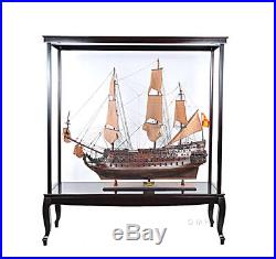 XXL Wooden Display Case For 58 Tall Ship Models & Sailboats Cabinet Stand