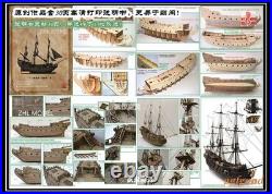 ZHL The Black Pearl Golden Version 2021 Wood Model Ship Kit 31 Inch 1/65 Scale
